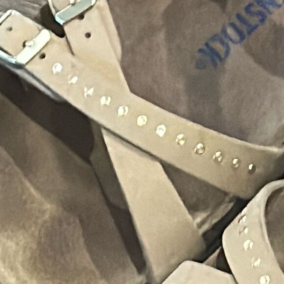 Birkenstock 40 9 tan studded sandals Franca soft footbed - Picture 5 of 12